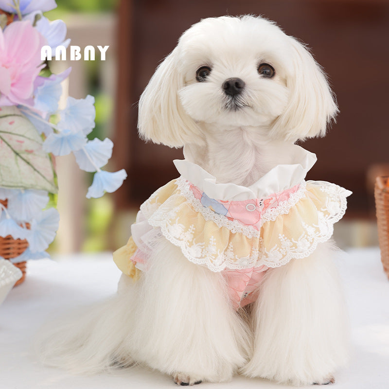 PawsCube - Spring & Autumn Pet Costume Cute Lolita Dog Skirt Small Dog High Quality Dog Clothing
